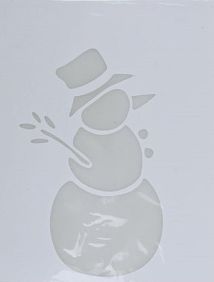 Kerst raamsjabloon sneeuwpop - wit - 35 cm - raamdecoratie - kerstversiering - sneeuwspray sjabloon