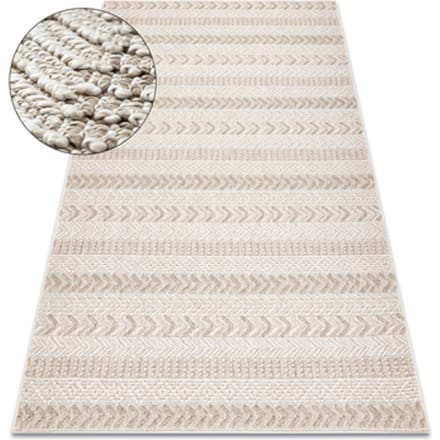 Kleden Rugsx Tapijt JERSEY 19243 beige - Chevron, structureel, 60x100 cm