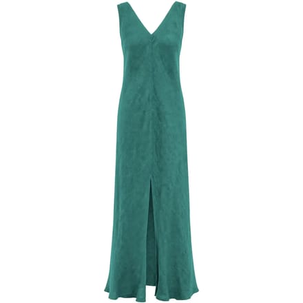 V-hals Jurk met Splitzoom Dames Haris Cotton Essentials