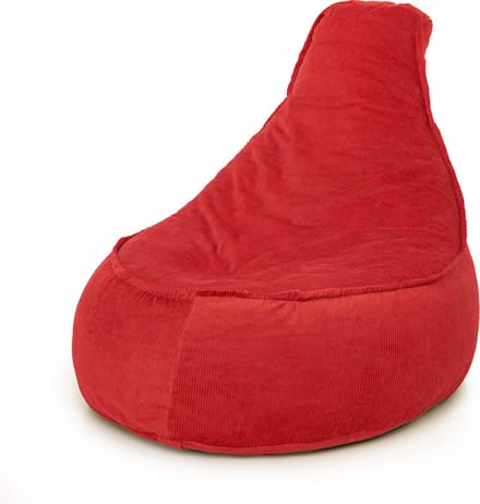 Drop & Sit -zitzak/stoel - trendy rib (corduroy) - rood - Noa JR - 100 Liter