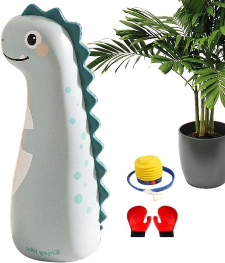 Opblaasbare bokszak - Kinder bokszak - Actief spel - Inclusief handschoenen pomp - 120 cm hoog - Dinosaurus