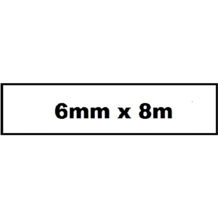 Labeltape Quantore TZE-211 6 mm  x  8 m wit/zwart