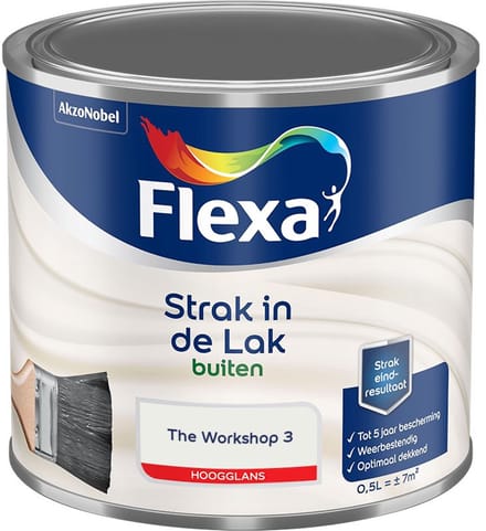 Flexa - Strak In De Lak Buitenlak Hoogglans - The Workshop 3 - Mengverf - 500 Ml