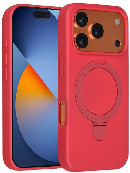 TUNIQ Back cover - iPhone 17 Pro - Cherry Rood - MagSafe met Ring Stand