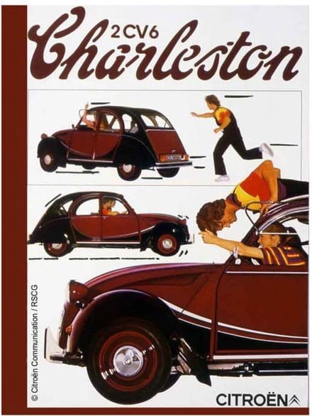 Citroën 2CV6 Charleston Metalen Bord 30 x 40 cm