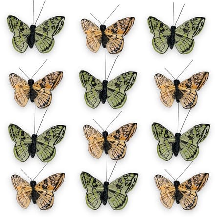 Dailygoods- Decoratieve Vlinders 12-delige Set - Clipbevestiging