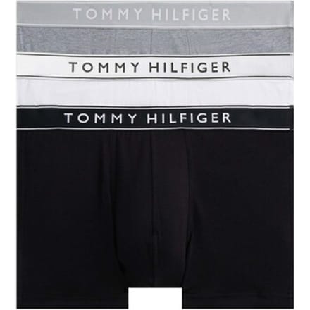Tommy Hilfiger 3 Pack Heren Trunks/Ondergoed - Zwart/Wit/Grijs - Maat S
