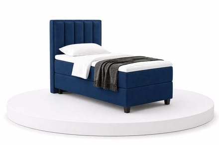 Boxspring SoloLux - 80x200 Compleet - Eenpersoons bed - Blauw - BalBedden