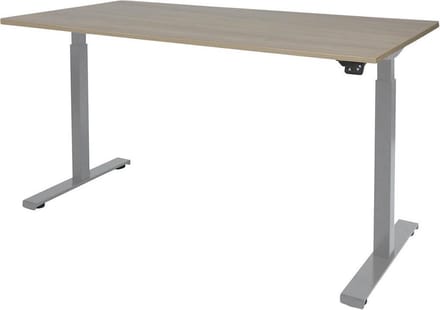 Zit Sta Bureau - Elektrisch 160x80 Eiken -wit frame