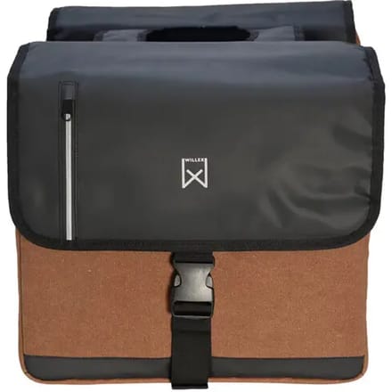 Willex - Dubbele Canvas Bisonyl Tas - 30 Liter - Universele Bevestiging - Zwart/Bruin