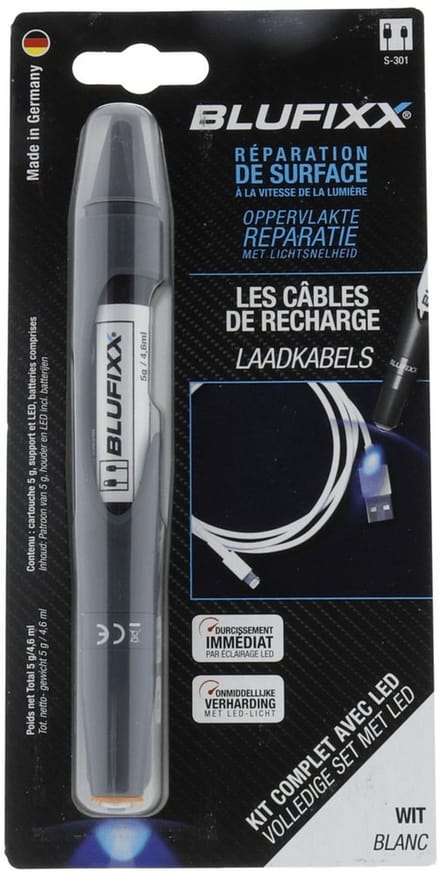 BLUFIXX Laadkabel Reparatieset + LED lamp - Wit