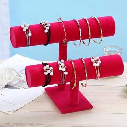 Présentoir à bijoux simple et tendance, support pour bracelets et chouchous, pour vitrine de bijouterie à domicile red