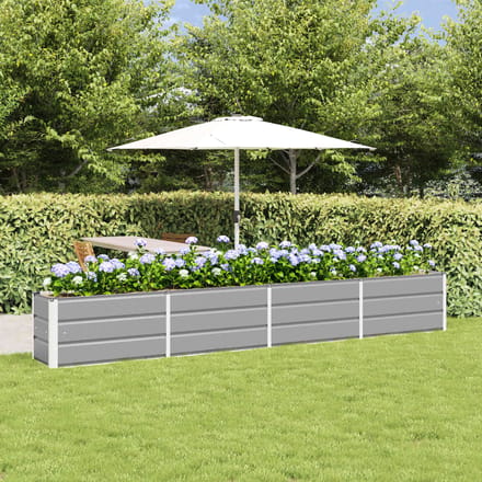 vidaXL - Plantenbak - Lichtgrijs - 320 - x - 40 - x - 45 - cm - Staal