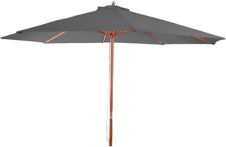 Parasol Florida, tuinparasol, marktparasol, Ø 3,5 m polyester/hout 7 kg ~ donkergrijs
