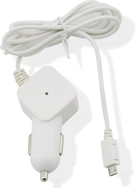 Muvit autolader Micro-USB connector - wit - 2.1 Amp - 1.2m