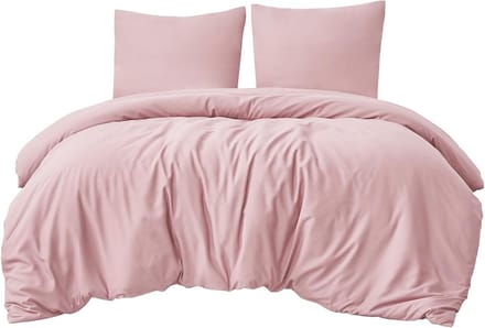 Omgoods - 3-Piece Duvet Cover Set 200 x 200 cm in Roze Microfiber