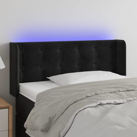 vidaXL - Hoofdbord - LED - 93x16x78/88 - cm - fluweel - zwart