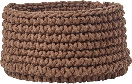 Homescapes Gebreide opbergmand, 100% katoen bruin - 37 x 21 cm