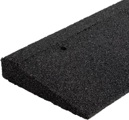Rubbermagazijn - Rubber oplooprand zwart - 100x25x4,5cm - Recycled rubber - Slijtvast