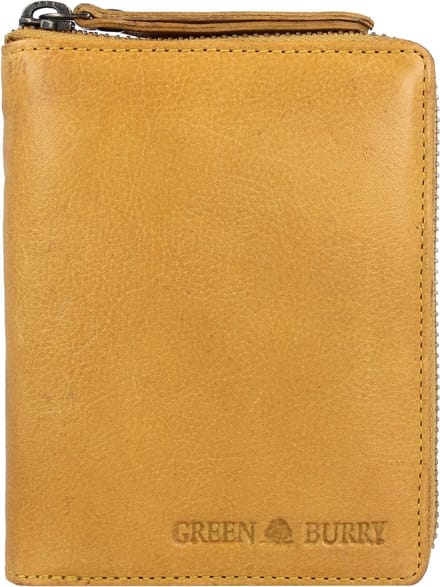 Greenburry Soft Washed Portemonnee Leder 12.5 cm - Jongens - Staand formaat - yellow