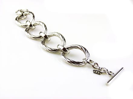 armband in brons zilverkleurige schakels