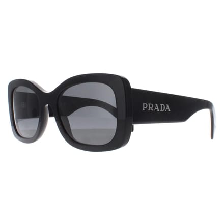 Prada PRA08S 1AB5S0 zwarte donkergrijze zonnebril
