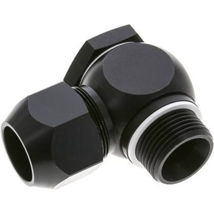 26x19mm & G1'' Aluminium L-Vorm Knelfitting Buitendraad 10bar Kunststof en Polyamide