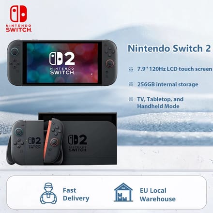Nieuwe EU-editie Nintendo Switch 2 Game Console NS2 Handheld Game Player Console 7,9-inch LCD touchscreen 256GB opslag Magnetisch ontwerp Tot 120fps frame rates 4K resolutie