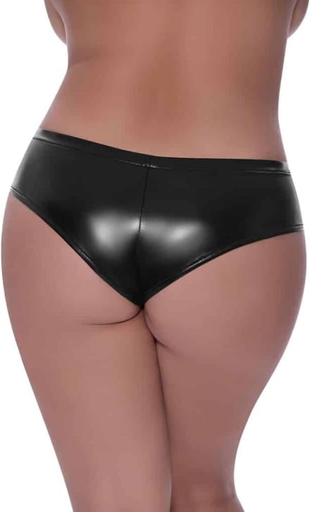 Magic Silk - Exposed P409BLK2XL - Low Rise Split Crotch Boy Short Queen Size