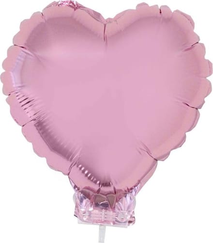 2 - folie - miniballon - hart - roze - 28cm - 2 - stuks - babyshower - geboorte - doop