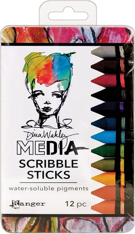 Ranger - Dina Wakley - scribble sticks 2 - 12 stuks