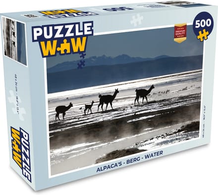 Puzzel Alpaca's - Berg - Water - Legpuzzel - Puzzel 500 stukjes