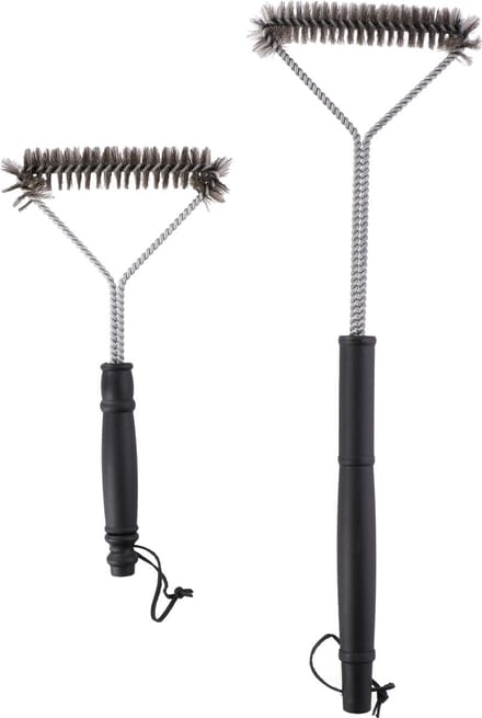 BBQ collection barbecue schoonmaakborstel set - 2 delig - rvs - barbecue/grill borstel