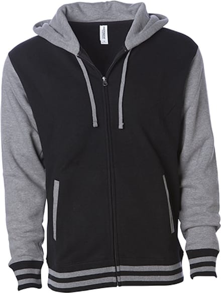 Heavyweight Varsity Hoodie met rits Black - S