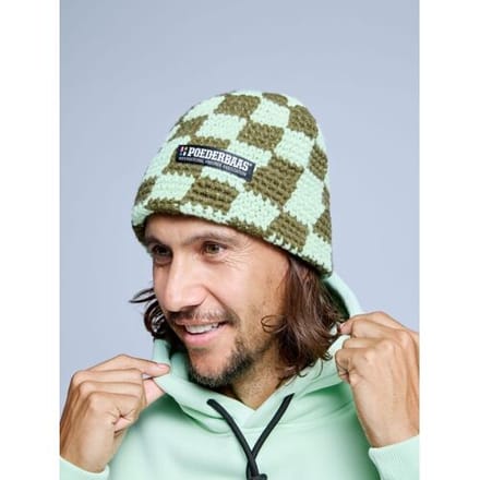 Poederbaas Muts Heren Checkerboard Olive Green