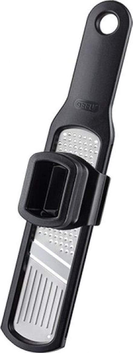 GEFU RAFINO Knoflookrasp en -Schaaf 23 cm – 2-in-1 – RVS – Inclusief Restenhouder