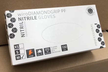 Wiro Diamond Grip Nitril handschoen maat L Doos van 100 stuks Poedervrij