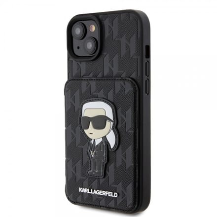 Karl Lagerfeld iPhone 15 Plus Back cover case - SAFFIANO CARDSLOT - Black
