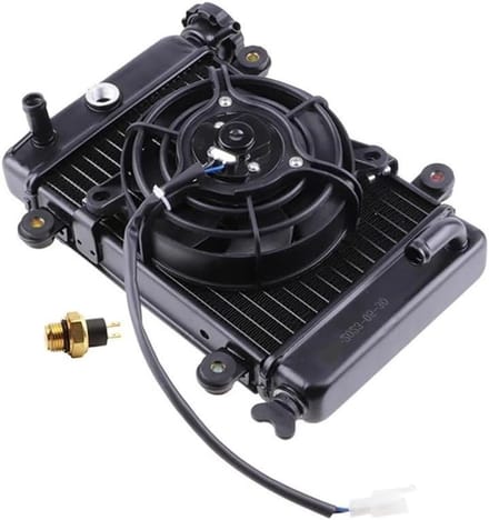 Motorfiets Radiator Ventilator - Koeler Onderdeel - Motor Koelen - Met Temperatuur Sensor - 5 Inch - Zwart