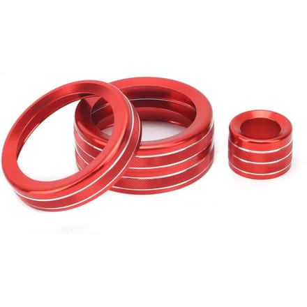 4 Stuks AC Knop Ring Sierlijst Volume Regelaar Decor Pasvorm voor Range Rover Evoque 20122018Rood rood