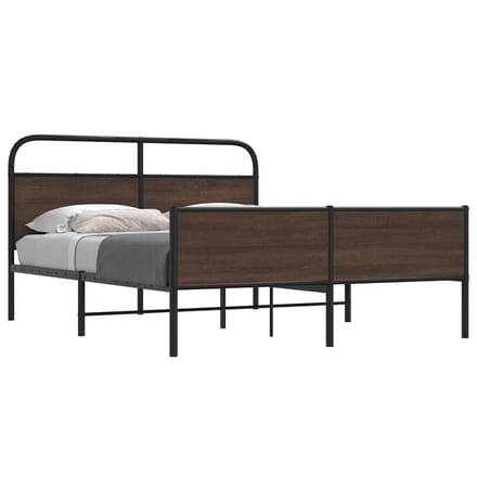 vidaXL - Bedframe - zonder - matras - metaal - bruin - eikenkleurig - 150x200 - cm