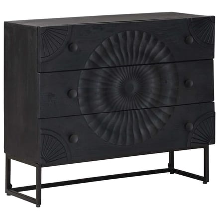 vidaXL - Ladekast - Zwart - 75 - x - 30 - x - 65 - cm