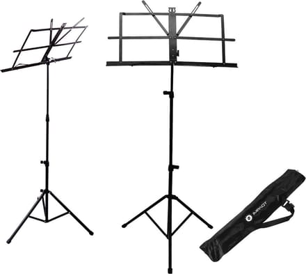 Bladmuziekstandaard Met Tas - Opvouwbaar  - Zwart