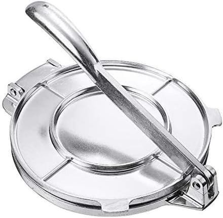 Tortilla Maker - Deeg Pers - Thuis Eten Maken - Duurzaam Aluminium - 20 cm Diameter - Zilver