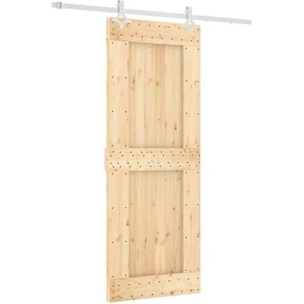 vidaXL - Schuifdeur - 80 - x - 210 - cm - Massief - Pine - Hout - (Onbehandeld)