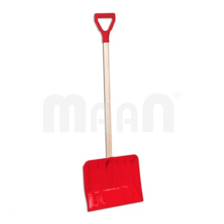 Kinder sneeuwschop met houten steel - Rood