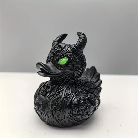 1 PIÈCE Canard Diable Fantaisiste Statue Créative Ornement de Bureau pour la Maison Devil Duck gray