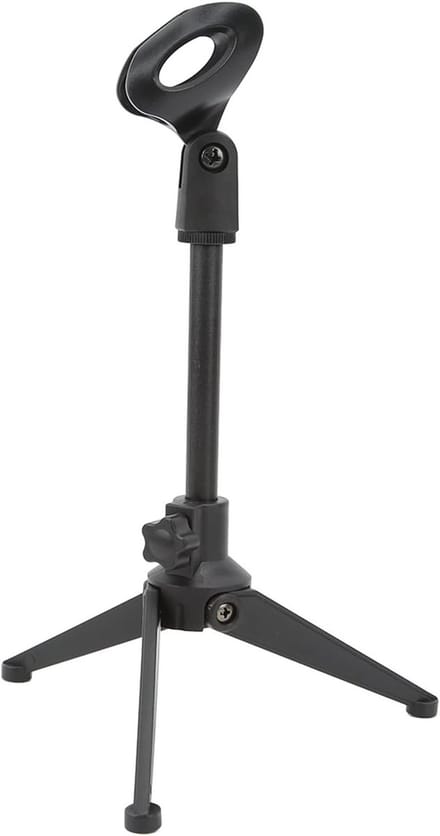 Verstelbare Mini Microfoonstandaard voor Desktop - Draagbare Tafelstandaard met Microfoonclip en Tripod voor Opnames en Livestreams