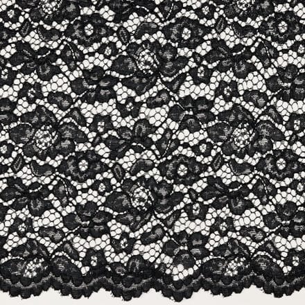 10 meter kant stof - Zwart - 145cm breed