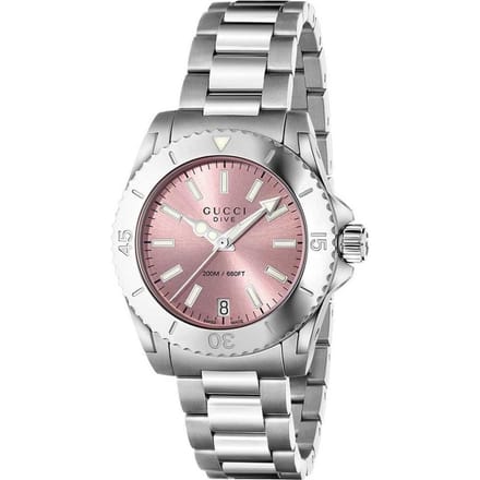 Gucci YA136401 Duik Roze Wijzerplaat Dames Horloge